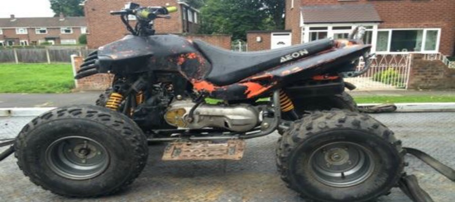 Quad bike seized by police officers after it was driven “anti-socially” in Sale Moor