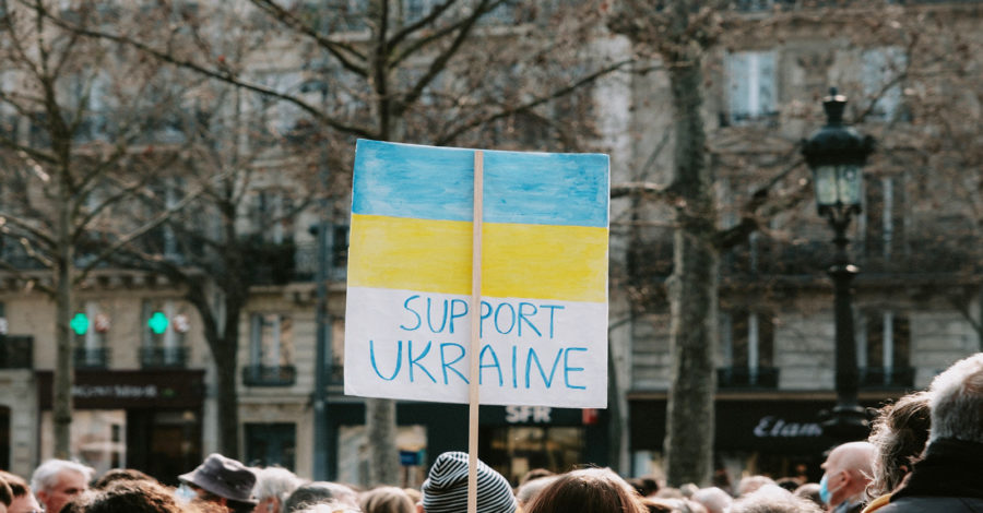 Support Ukraine homemade flag
