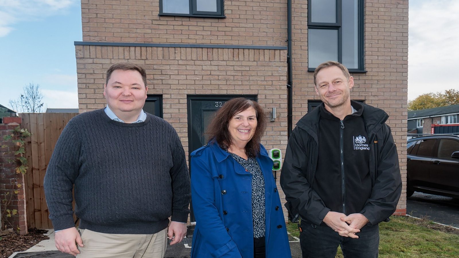 Trafford Council leader, Cllr Andrew Western, joined partners at an event to mark the handover of the latest affordable homes at the Sale West estate.