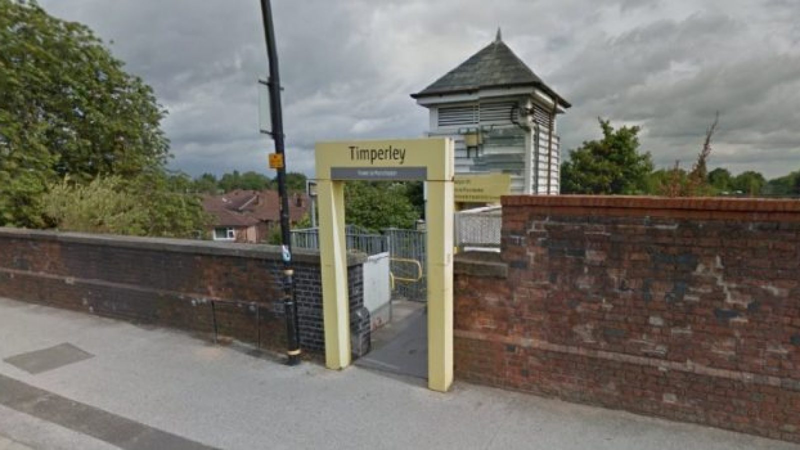 Timperley Metrolink where the boy was found by emergency services